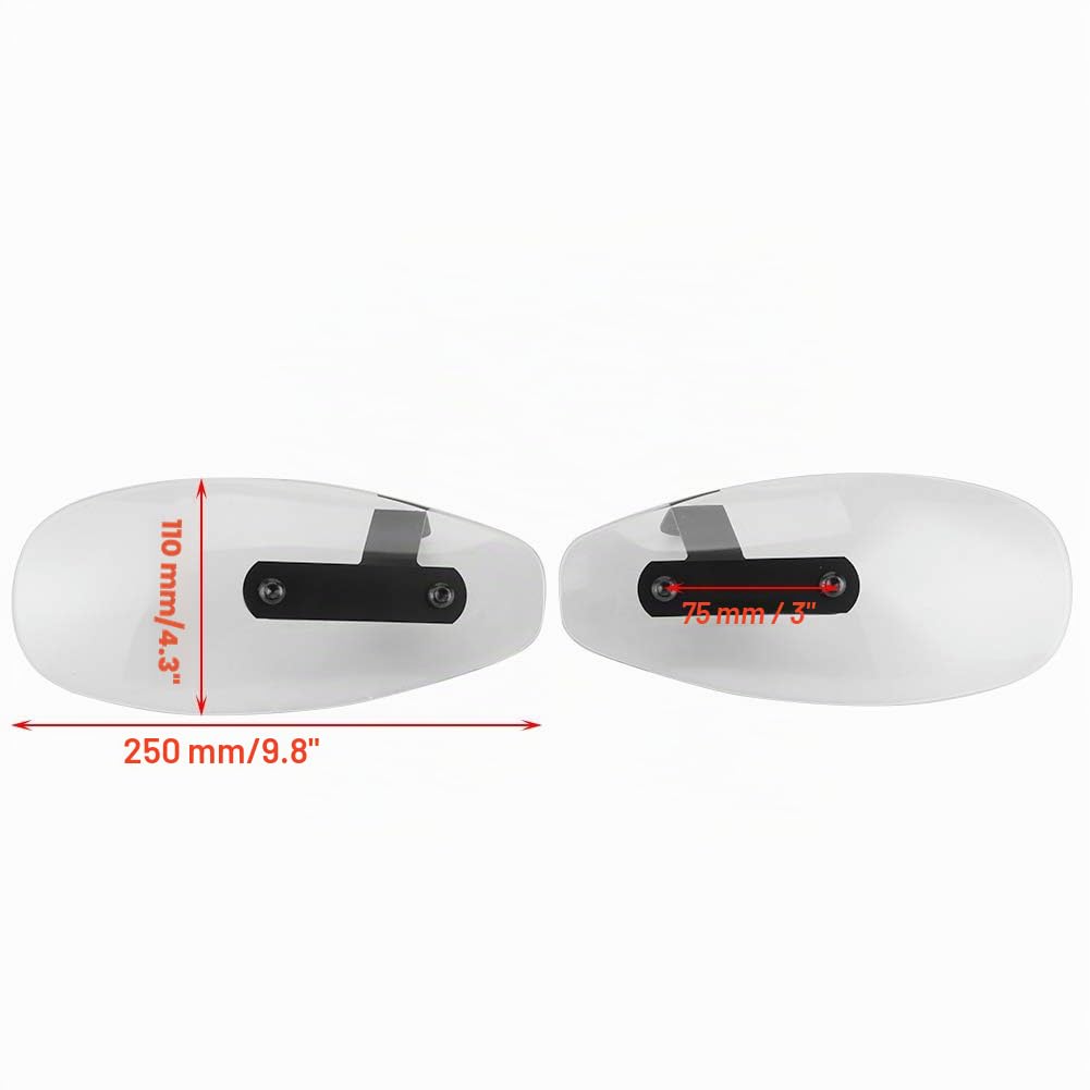 Deflector de viento para manillar ,protector de mano para motocicleta ,universal ,maravilloso para su vehículo(Transparent)