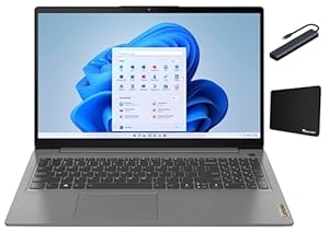 Lenovo Ideapad 3i 15.6" FHD Touch Laptop, Intel Core i3-1115G4 Processor, 16GB RAM, 256GB SSD, Bluetooth, Wi-Fi6, Windows 11 Home in S Mode, Arctic Grey with Accessories