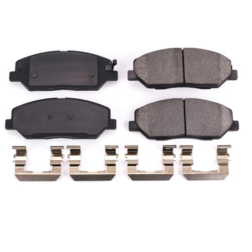 Image of PowerStop Front Brake Pads for Hyundai Genesis 2009-11 - Z17 Ceramic Brake Pads with Installation Hardware, 17-1384