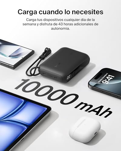 Batería Externa Carga Rápida 10000mah Belkin USB-C para iPhone 15 y Pixel 9 5