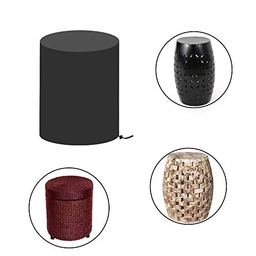 Fenghome Round Patio Cool Bar Table Cover, Waterproof Fade Resistant Fabric With Drawstrings For Small Coffee Cocktail Outdoor Furniture Side Tables, Diameter 20.5 X Height 23 Inches (Black) #TOP1