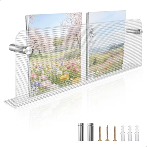 xyuayamz Porte-Magazines et Porte-Journaux, Porte Magazine Mural, Porte Revue Mural avec Texture en Verre à Ondes Longues, Convient aux Couloirs, Bureaux et...