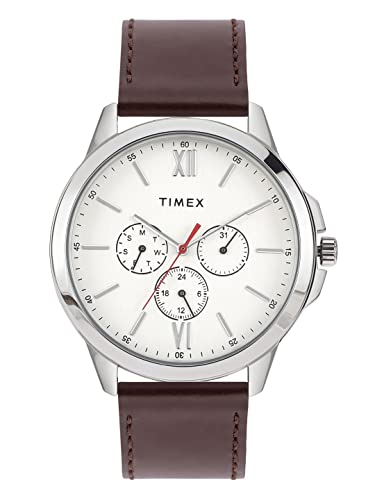 TIMEX Fashion Collection Multifunction Men Analog Silver Dial Coloured Quartz Watch, Round Dial with 45 mm Case Width – TWEG165SMU10
