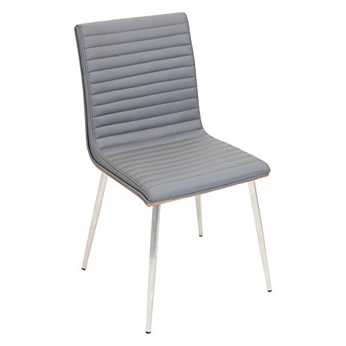 WOYBR Brushed Stainless Steel, Wood, Pu Mason Chair with Swivel (Set of 2)