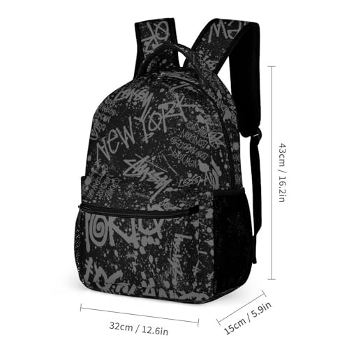 Hip-Hop Graffiti Print Teens Backpack for Boys & Girls, Perfect Choice for Student Travel & School Backpacks2