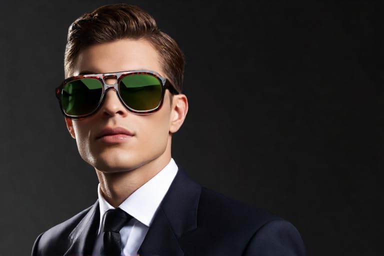 FEISEDY Vintage Aviator Sunglasses Double Bridge Women Men Large Square Thick Frame Trendy Eyewear UV400 B2846 - Image 8