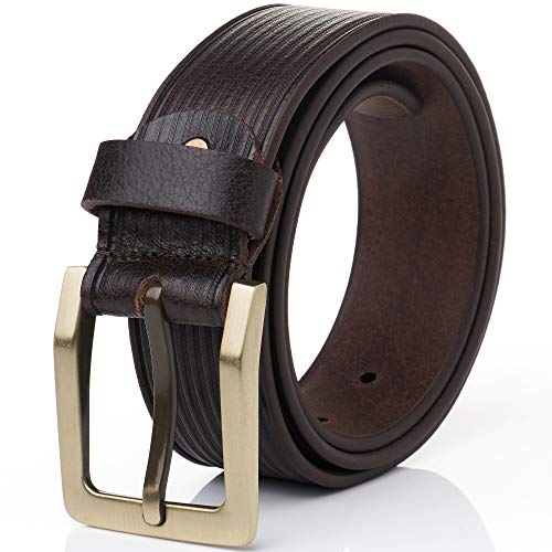 Hammer Anvil Mens Belt Full Grain Leather 38 MM Casual Jean Belt BRN 32