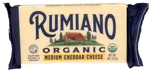 Rumiano Organic Medium Cheddar Cheese, 8 oz