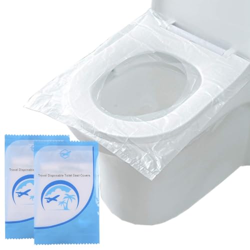 YHIJSR 50 Pièces Protection WC Jetable Protege Toilette Jetable Protection Cuvette WC Couvre Siege WC Protège Toilettes en Papier Housse de Siege de Toilette...