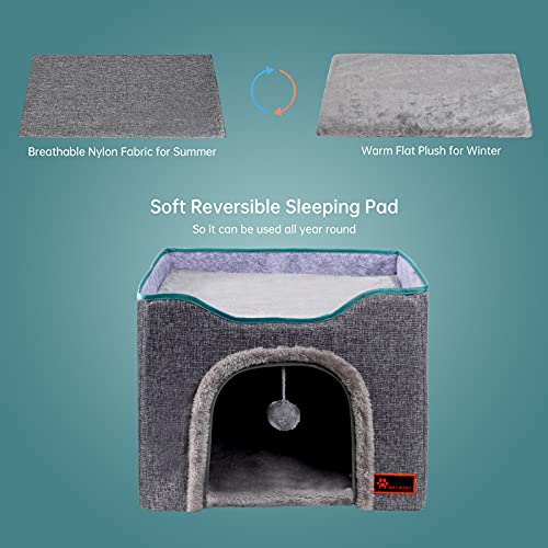 MAYWARD Cat Cube Foldable Cat House with Detachable Storage Box for Indoor, Dog Stairs Multifunctional Cat Bed Cave with… - Image 4
