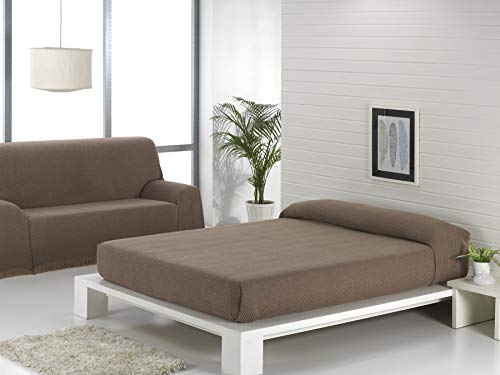 Regalitostv (180 Camel/Marrón) SEDELLA* Colcha Multiusos Foulard Plaid Liso para Cama o sofá Garantizada Fabricado EN ESPAÑA (180_x_260_cm, Camel/MARRÓN)