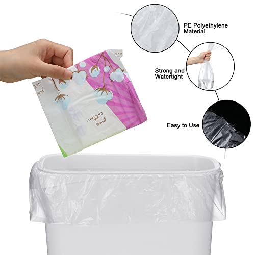 Image of Zubebe 1000 Pcs Sanitary Napkin Disposal Bags, 10 Rolls Liners | Sanitary Napkin Disposal Bags, Feminine Hygiene Disposal Bags, Women Personal Supply, for Tampon Bathroom, 15.75 x 15.75 Inch