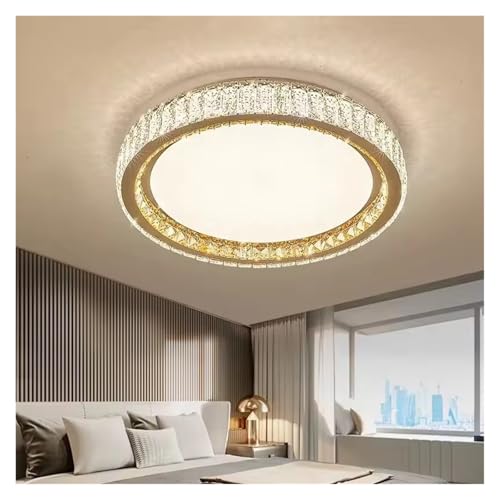 Plafonnier led à intensité variable doré en cristal pour décoration 50 cm - 3