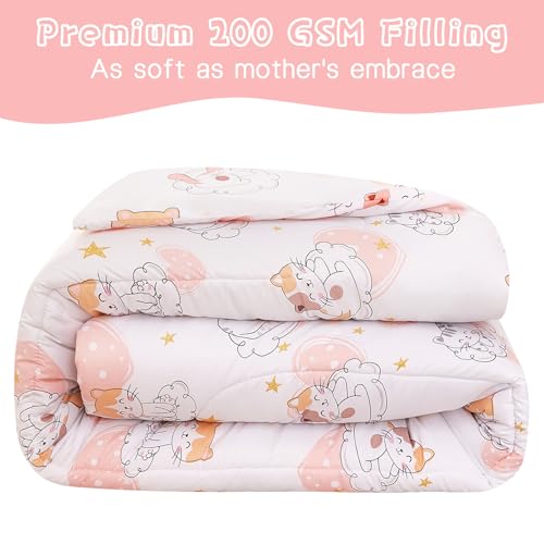 Image of Yibeizi Cat Kids Full Bed Comforter Set for Girls Kitty Bedding