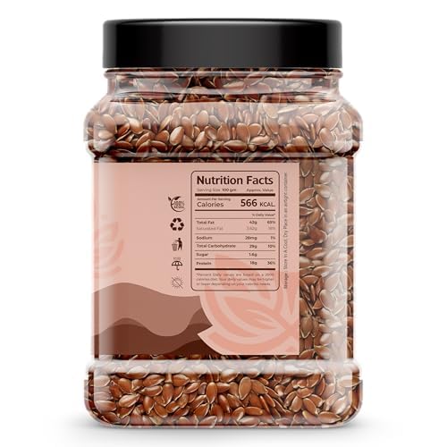 Image of Auravita Premium Flax Seeds 500 Gram | Natural Raw Flax seeds for Eating High Dietary Fiber Alsi Seeds Rich in Magnesium