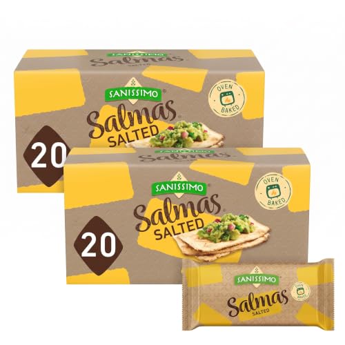 Sanissimo Salmas Salted, 40 packs of 3 Crackers, Oven Baked Corn Crackers, Gluten Free, Non GMO, Kosher Certified