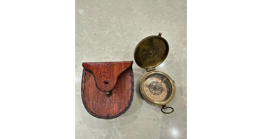Brújula náutica de latón, brújula marina antigua vintage, brújula de bolsillo de latón, regalo miniatura 1