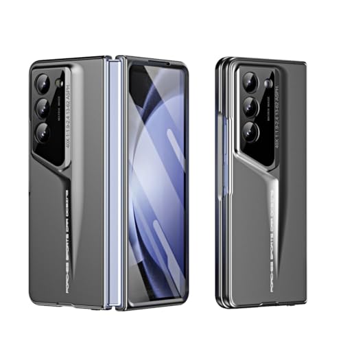Coque Samsung Z Fold 5 grise avec protection écran rigide PC