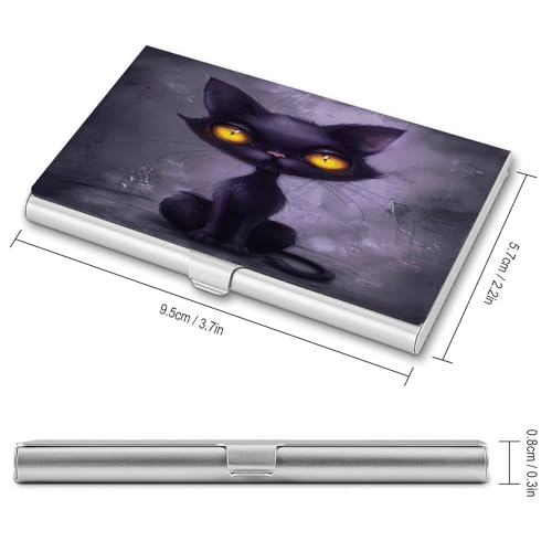 Porte-cartes de visite en métal chat : cadeau original