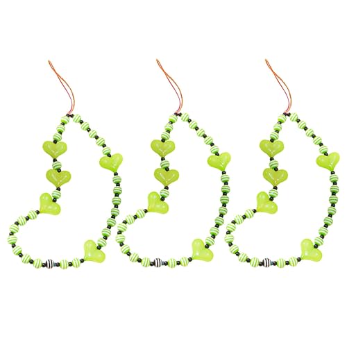 Staqlo 3PCS Handmade Heart Beads Phone Charm - Cute Colorful Phone Bracelet Lanyards and Wrist Straps zlax-555