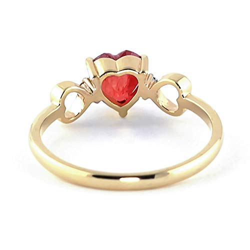 Galaxy Gold GG 1.01 ct 14k Solid White, Rose Yellow Gold The Heart of Hearts Ruby & Diamond Ring 43414
