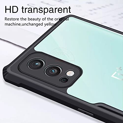 Image of REALCASE OnePlus Nord 2 Back Cover Case Shockproof Bumper Crystal Clear | 360 Degree Protection TPU+PC | Camera Protection | Acrylic Transparent Eagle Cover Case for Oneplus Nord 2 5G (X Black)