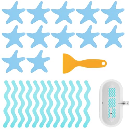 24 pezzi Adesivi antiscivolo,Tappetino Doccia Antiscivolo - Adesivi Antiscivolo Vasca da Bagno, Tappeto Antiscivolo Vasca, Funzionali per Doccia e Vasca da Bagno, Sicuri per Tutta la Famiglia