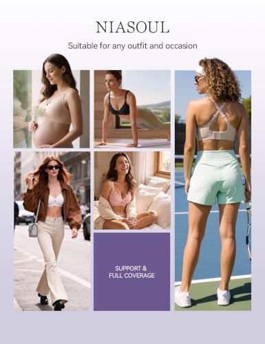 NIASOUL Wireless Bras for Women, No Underwire Seamless Push Up T-Shirt Bra - image 6