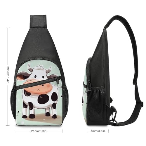 Bolso bandolera Casual de tela con diseño de vaca miniatura 2