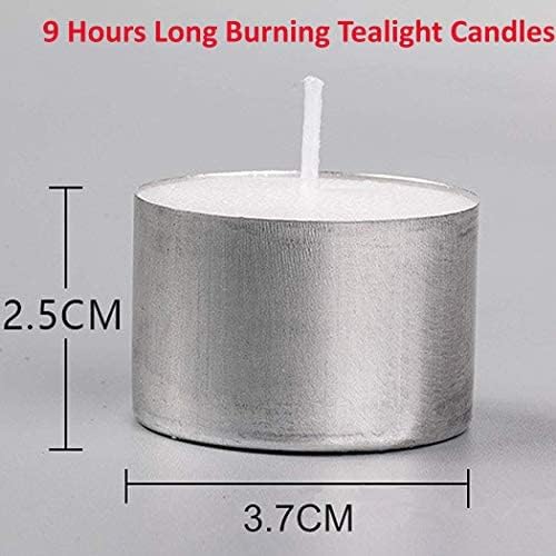 Image of Long Burning Tealight Candles Smokeless Unscented Wax Candles for Home and Outdoor Decoration (10)