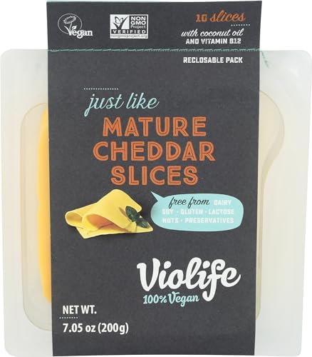 VIOLIFE Mature Cheddar Style Slices, 7.05 OZ