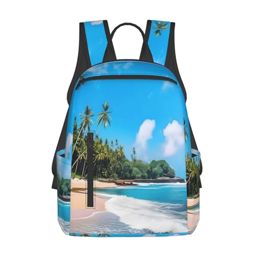 Hawaiian Beach Tropical Palm Tree Backpack for Women Men Lightweight Laptop Backpack Casual Daypack Backpacks Purse Travel Hiking Backpack