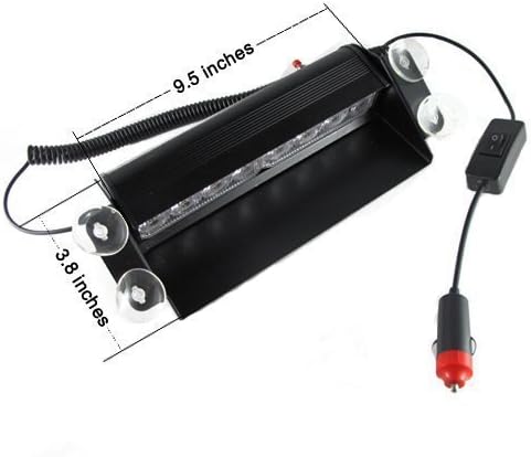 Generic White / Amber Warning Caution Van Truck 8-LED Emergency Strobe Light Lamp Bar #72