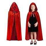Winwild Cape en Velours avec Capuche,Cape en Velours Vampire Costume Femme Homme Adulte po...