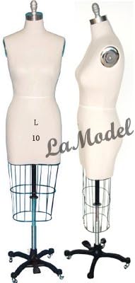 Professional Female Half Body Dress Form Size 10 with Collapsible Shoulders for Fashion Design & Sewing Mannequin