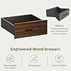 Bestier L Shaped Desk with File Drawers, 63 x 47 Office Computer Desk with Storage Cabinet, Corner Desk with Monitor Stand & Modesty Panel for Home Office, Cherry