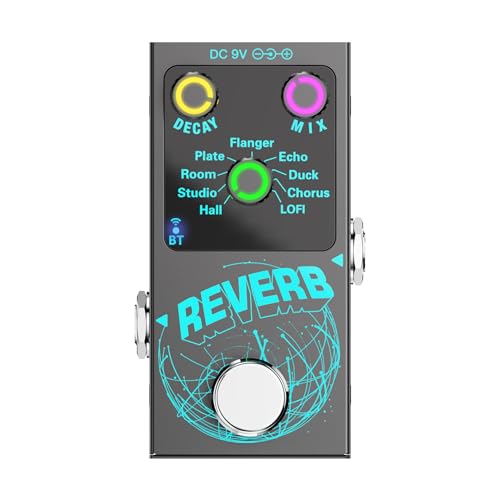 Mini Reverb Guitar Pedal, Verb Square Digital Reverb 9 Modes Room, Hall, Chorus, Duck, Plate...