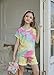 Arshiner Girls Tie Dye Short Set 2Piece Fashion Shirt & Shorts PJ Set Little Girls Sleepwear Size 6-7