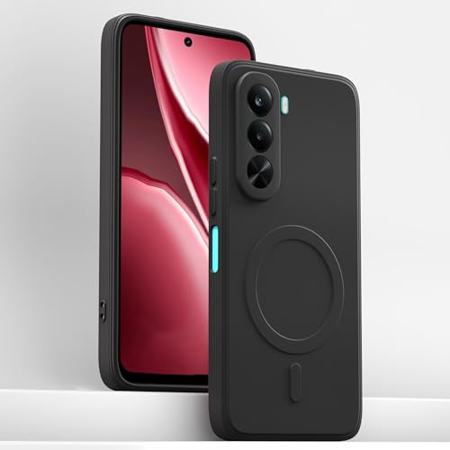 Image of Pikkme Back Cover for Realme P4x 5G Soft Matte Silicone Mag-Safe Design (Mag-Safe Not Support) Camera Protection | Slim Fit Bumper Cover (Black)
