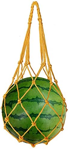 Melon Hammocks Cradles, 5 Pack Nets for Melons, Perfect for Growing Cantaloupe, Watermelon in Vertical Garden (Yellow)