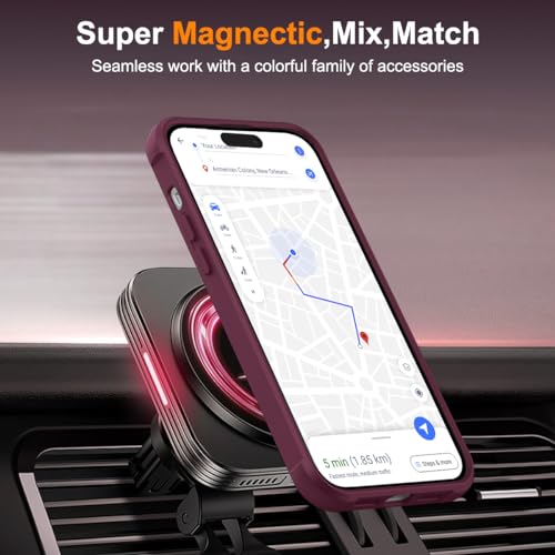 Image of Compatible with iPhone 15 Pro Case with Stand 6.1 inch,Wine Red