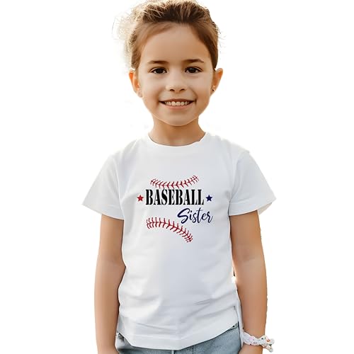 Baseball Sister #4 Kids Shirts, YS - YXL, Girls, Ball Stitches, Stars, Game Day, Great to Wear at The Ballpark Or Everyday