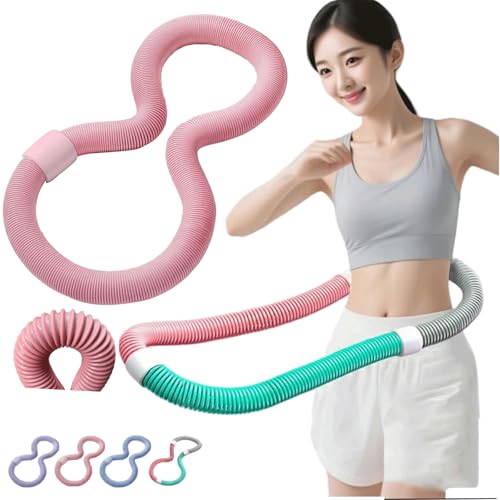 【2025新登場 強化されたクリップ防止肉】フラフープ  ウェイト付き ベリー フィットネス PVCソフトスプリングフープ 折りたたみ式 ポータブル 静音設計 フラサークル  筋トレ  (ウエスト・背中・脚・胸 エクササイズ) 室内/公園用 男女兼用