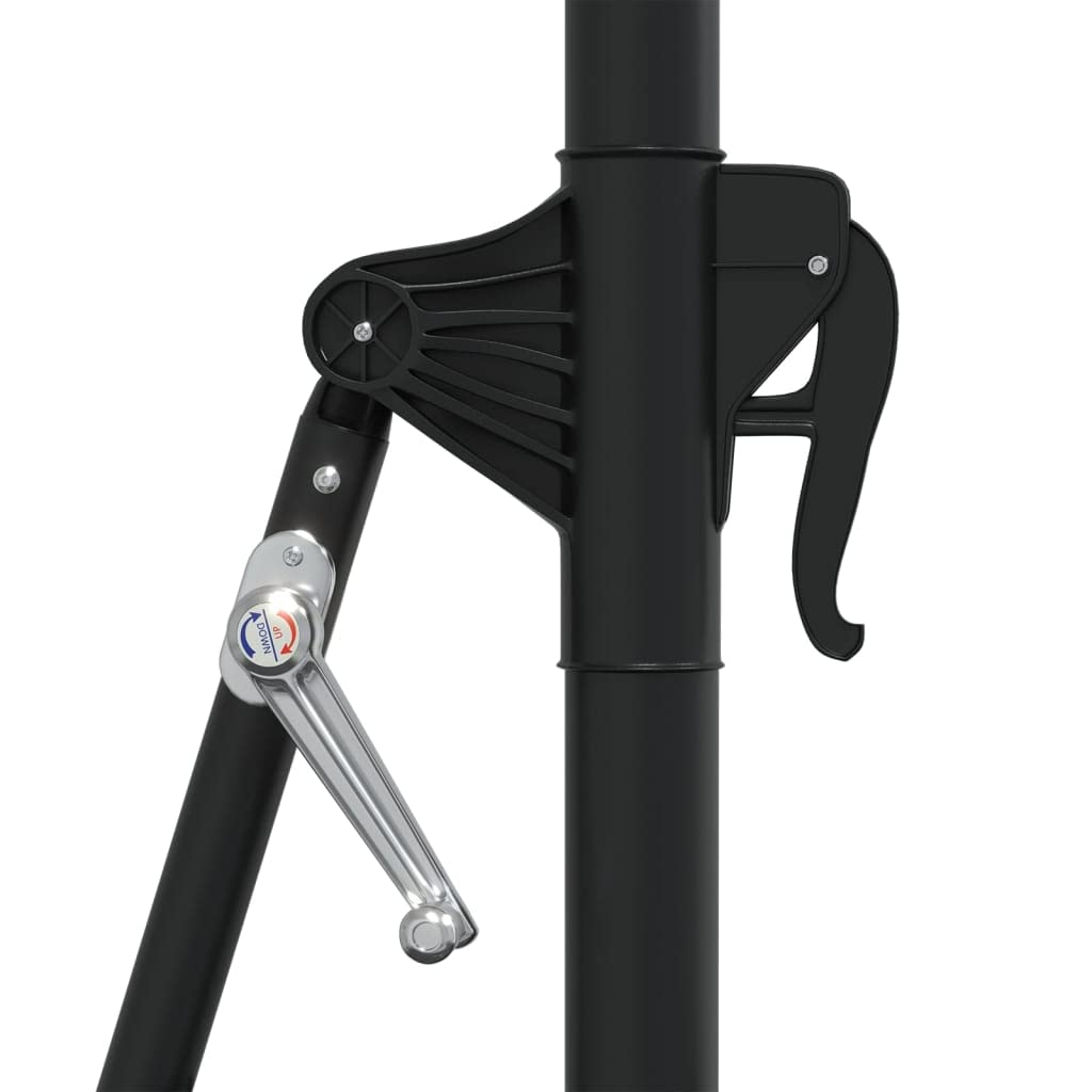 Sombrilla de Pared con Mecanismo de Manivela, Parasol de Poliéster con Protección UV, Inclinación Ajustable para Jardín, 8 Varillas de Acero, Fácil Montaje y Limpieza, Ideal