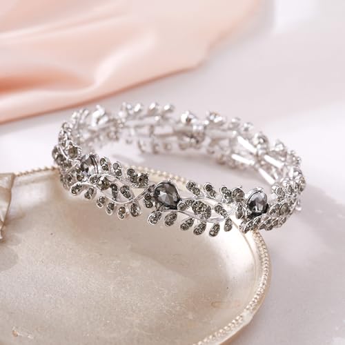 Elastic Bracelet Leaf Shaped Design Metal Alloy Austrian Crystal Fashionable Charming Jewelry2