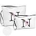 DBPBToU PU Pelle A-Z Porta Trucchi, 2 Pezzi Set Trousse Trucchi Donna Di Alta Qualità Con Lettere Alfabeto, Ideale Come Regali Donna Per Compleanno (N) immagine