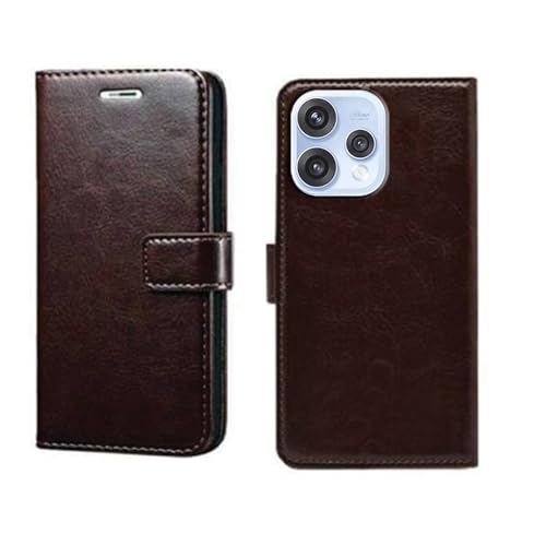 Image of amazon basics Oppo Reno 15 5G Flip Cover | Card Pockets Wallet & Stand | Flip Cover for Oppo Reno 15 5G (Coffee)