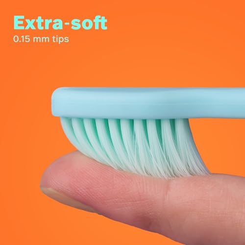 Image of Max Extra Soft Toothbrush for Adults with Sensitive Gums, Soft Bristle Toothbrushes, Wide Head for Back Teeth, Ergonomic Non-Slip Grip, BPA Free, Individually Wrapped, 4 Pack, Mint Green