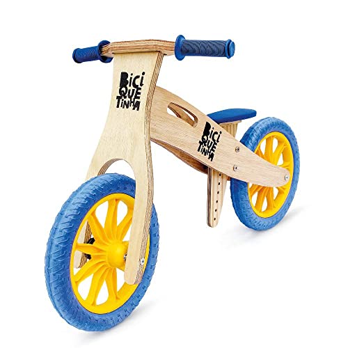 Bicicleta de Equilíbrio sem Pedal Lenho Azul