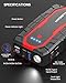 NUSICAN Car Jump Starter, 12V Portable Battery Charger (up to 7.5L Gas&5.5L Diesel Engine) Auto Lithium Battery Booster 2000A 18000mAh Jump Pack with Smart Jumper Clamps, USB QC3.0, LED Light, Compact